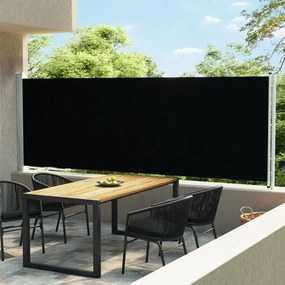 vidaXL Toldo lateral retrátil para pátio 600x160 cm preto