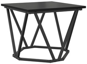 Mesas de Lado vidaXL 3 pcs Preto Carvalho de Madeira Engineered