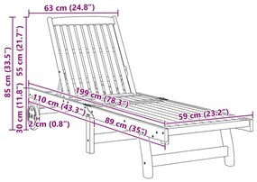 Espreguiçadeiras 2 pcs madeira de acácia maciça