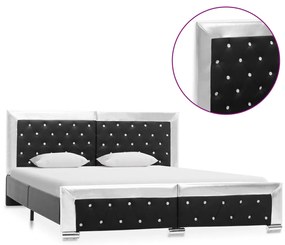 vidaXL Estrutura de cama 160x200 cm couro artificial preto