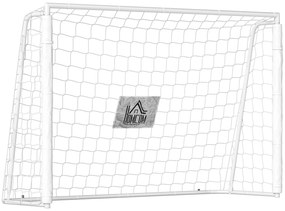 HOMCOM Baliza de Futebol com Suporte de Metal e Rede para Treino e Diversão de Futebol no Jardim Ar Livre 186x62x123 cm Branco | Aosom Portugal