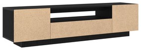 Gabinete de TV vidaXL com luzes LED em Preto Carvalho, 160x35x40 cm em