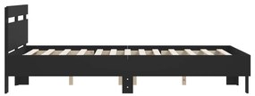 Estrutura cama c/ cabeceira 120x190 cm derivados madeira preto
