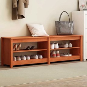 vidaXL Banco para Sapatos Castanho-mel 160 x 36.5 x 50 cm
