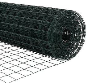 Cerca Euro com 13 Posts 0.4x25 m Aço Galvanizado Verde