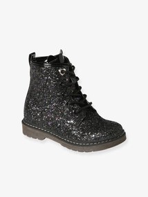 Botas com atacadores e fecho, para menina, coleção autonomia preto