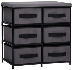 Armário de arrumação com 6 gavetas 55x29x55 cm aço cinzento