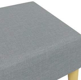 Apoio de pés 77x55x31 cm tecido cinzento-claro