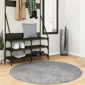 Tapete shaggy de pelo alto PAMPLONA Ø 120 cm cinzento
