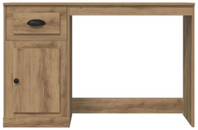 Mesa vidaXL com Armazenamento Carvalho Artesanal 50x115x75 cm em Madei