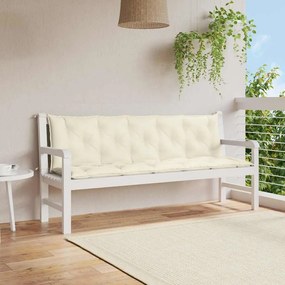 Almofadão para banco de jardim tecido oxford branco nata