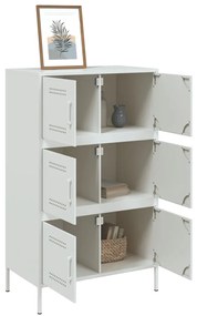 Aparador alto 68x39x113 cm aço branco