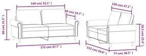 2 pcs conjunto de sofás com almofadões veludo cinzento-escuro
