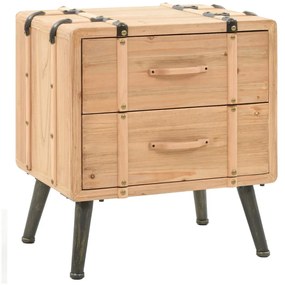 vidaXL Mesa de cabeceira em madeira de abeto maciça 50x35x57 cm