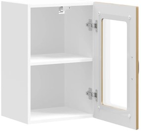 Armário de parede cozinha porta vidro Kalmar carvalho artesanal