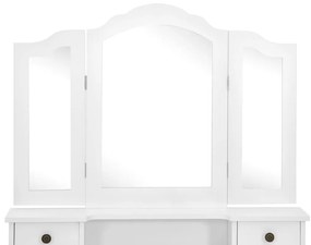Conj. toucador com banco 80x69x141 cm madeira paulownia branco