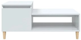 Mesa de centro 100x50x45 cm derivados madeira branco brilhante