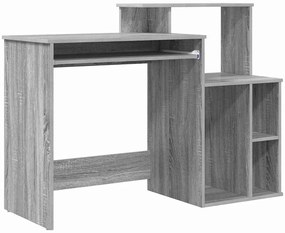 Mesa com Armazenamento Cinza Sonoma 120,5x44x88,5 cm Madeira Estrutura