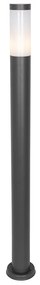 Candeeiro de poste exterior moderno cinzento escuro com opala 110 cm IP44 - Rox