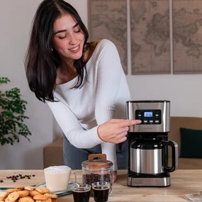 Máquina de café de filtro Coffee 66 Drop & Thermo Time em aço inoxidável com capacidade para até 10 chávenas