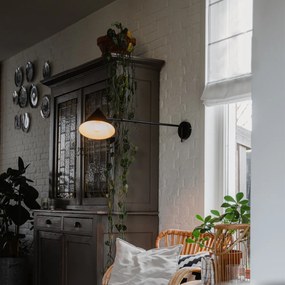 Candeeiro de parede design preto ajustável - Triangolo