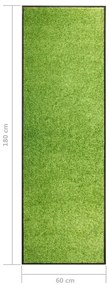 Tapete de porta lavável 60x180 cm verde