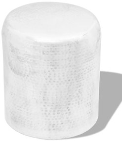 vidaXL Mesa de apoio/banco em alumínio martelado, prateado