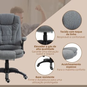 Cadeira de Escritório Urnit Reclinável com 6 Pontos de Massagem e Aque