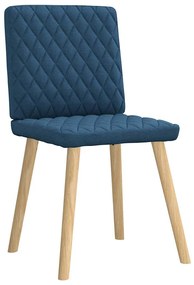 Cadeiras de jantar 6 pcs tecido azul