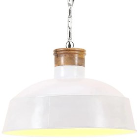 Candeeiro suspenso industrial 32 cm E27 branco
