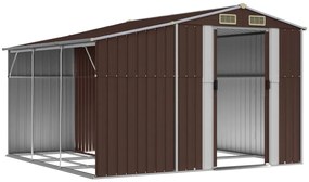 Abrigo de jardim 277x279x179 cm aço galvanizado castanho