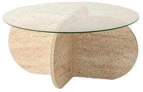 Mesa de Centro Bubble – Travertino – Diâmetro 75 cm, Altura 35 cm