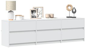 vidaXL Móvel de TV com luzes LED derivados de madeira branco