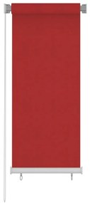 vidaXL Estore de rolo para exterior PEAD 60x140 cm vermelho