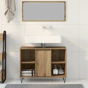 Unidade de Lavabo Carvalho Artesanal Madeira Engenheirada Médio