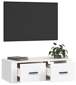 Móvel de TV suspenso 80x36x25 cm derivados de madeira branco