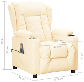 Cadeira de massagens couro artificial cor creme