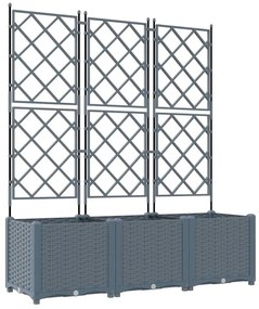 Vaso de Jardim com Treliça 3 pcs Cinza Claro 120x40x143 cm