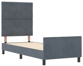 Cama vidaXL Cinza Escuro 80x200 cm Veludo