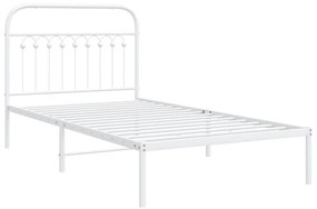 Estrutura de cama com cabeceira 100x200 cm metal branco