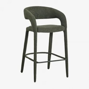Banco Alto Estofado Arazeina Bouclé Verde Exército - Sklum