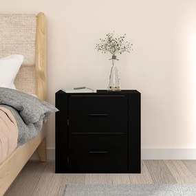 Mesa de cabeceira de parede 50x36x47 cm preto