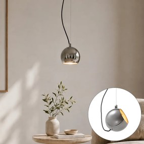 Candeeiro Pendente de Design Cromado para Sistema de Calha Monofásico - Slimline Sara