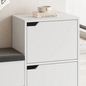 Sapateira Prag – Nogueira e Branco – 60x111x35 cm