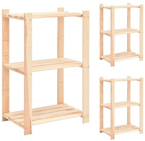 3051122 vidaXL 3 unidades arrumação 3 prateleiras 60x38x90cm pinho 150 kg