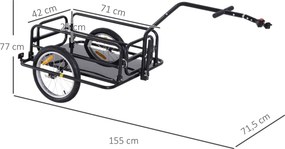Reboque de Bicicleta – Modelo Reykjavik – 155x71 – Preto