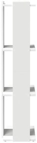 Estante 3-Tier Branco 60x30x120 cm Madeira Engenheirada