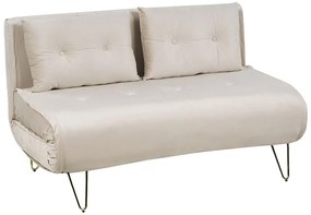Conjunto de sofás-cama com 3 lugares em veludo creme VESTFOLD Beliani