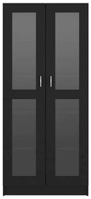 Armário vitrine 82,5x30,5x185,5 cm derivados de madeira preto