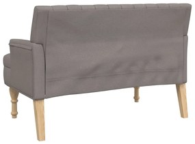 Banco c/ almofadões 113x64,5x75,5 cm tecido cinza-acastanhado